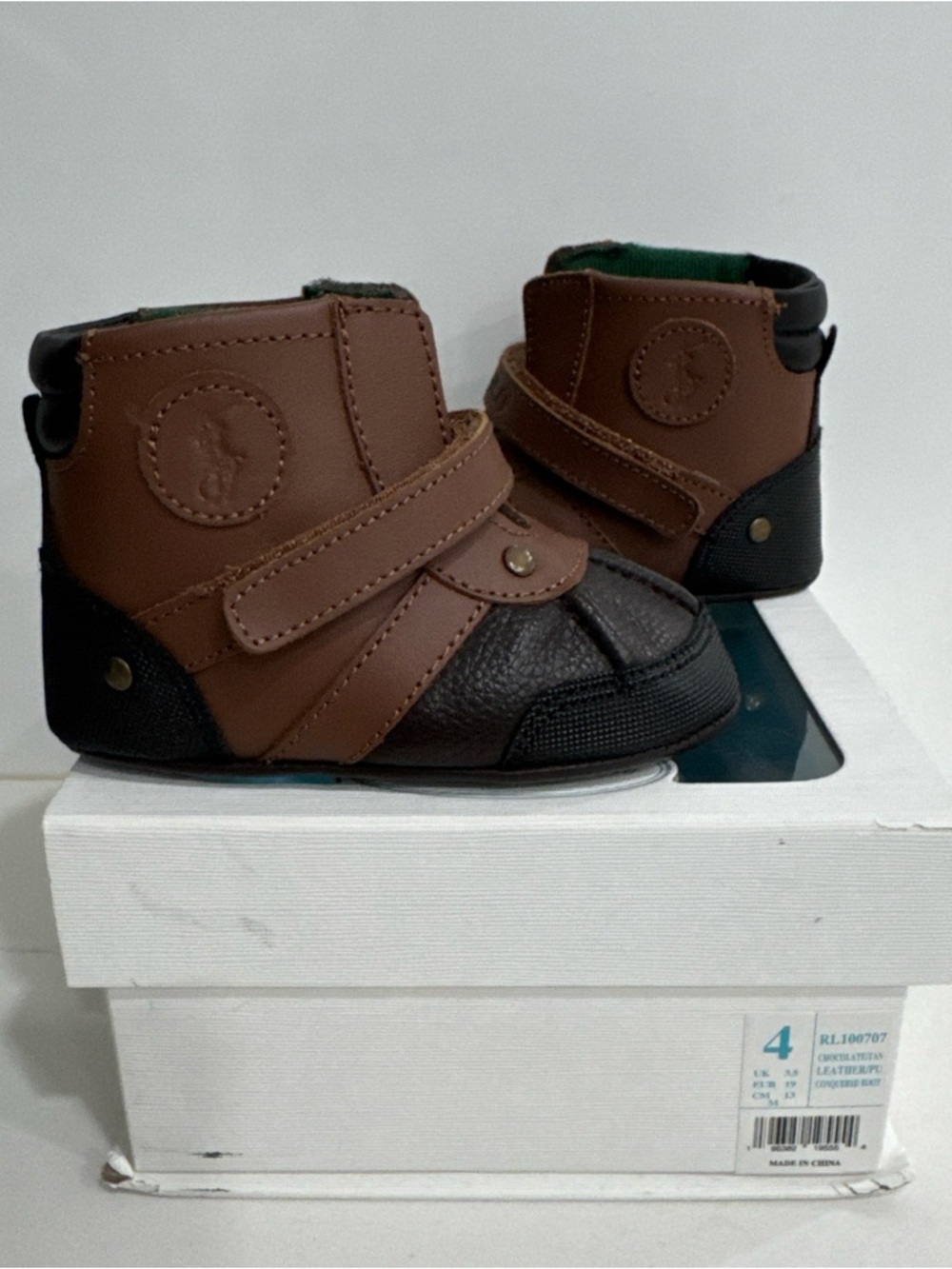 Polo by Ralph Lauren Brown and Black baby Toddler boots size 4